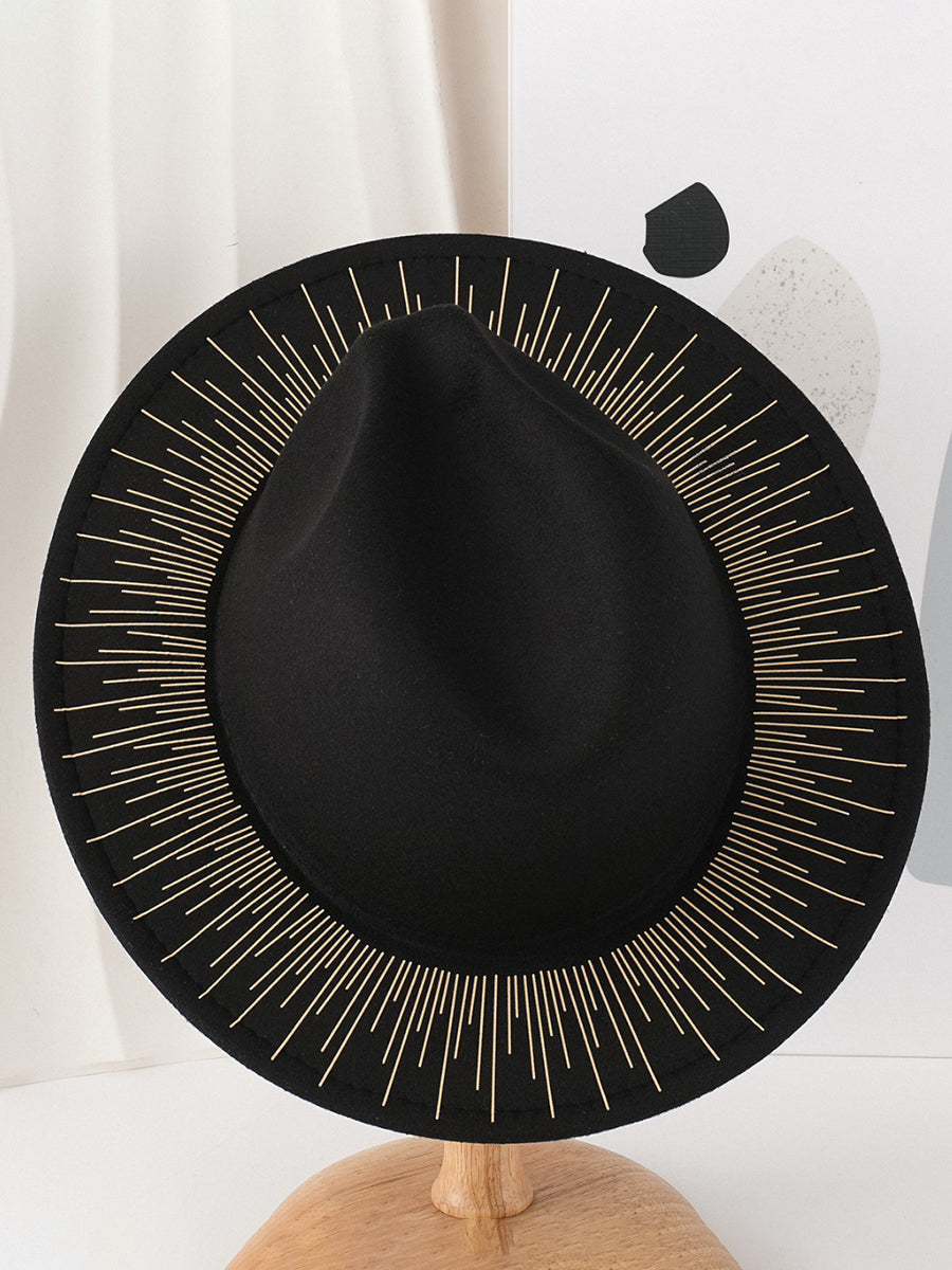 Gilded Print Black Cowboy Hat