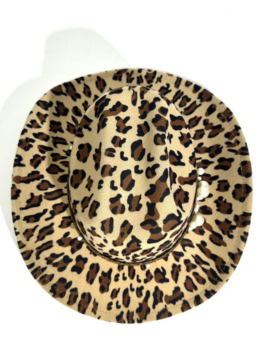 Outdoor Vintage Leopard Print Western Cowboy Hat