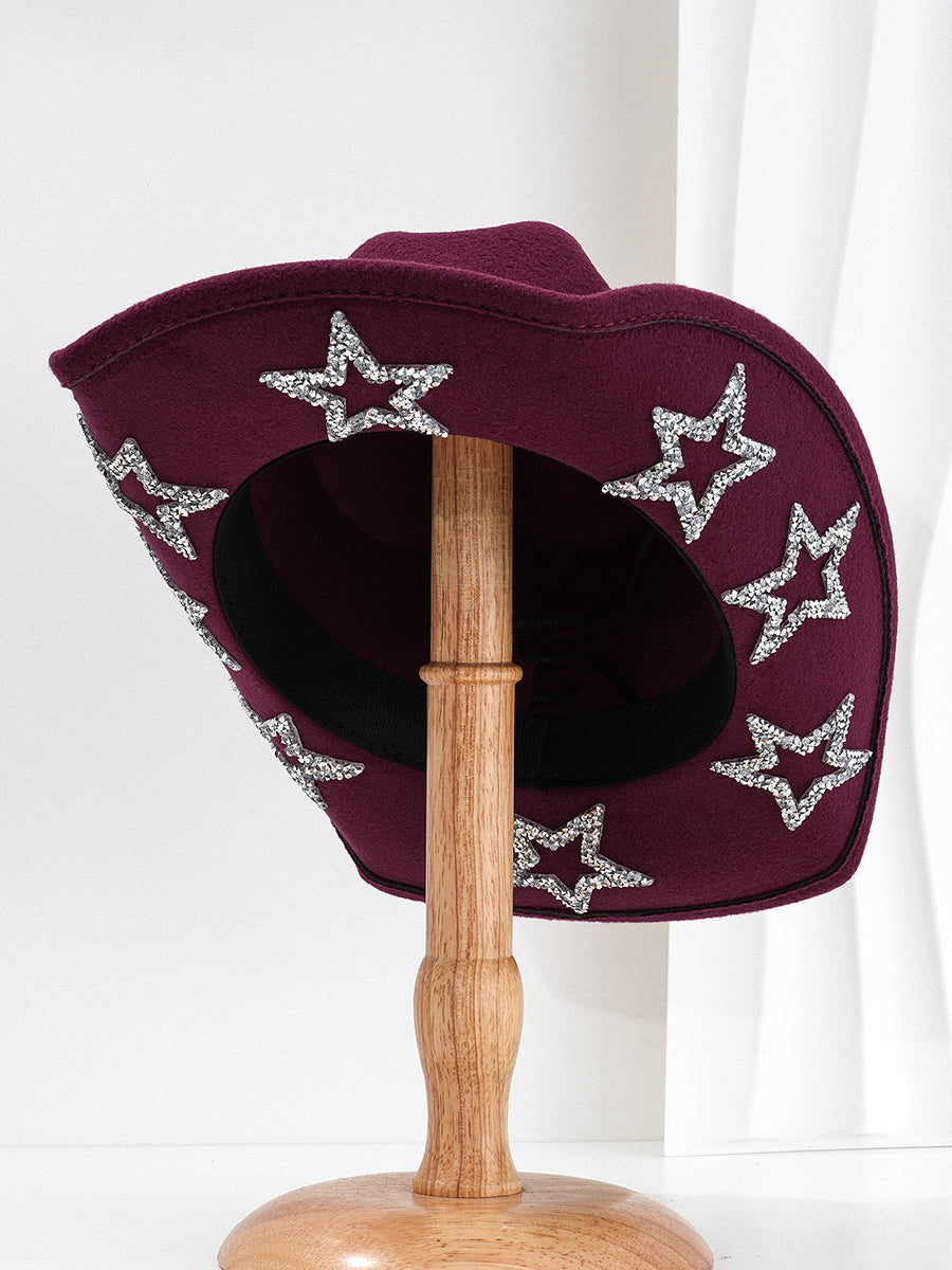Fashion Retro Diamond Star Western Cowboy Hat