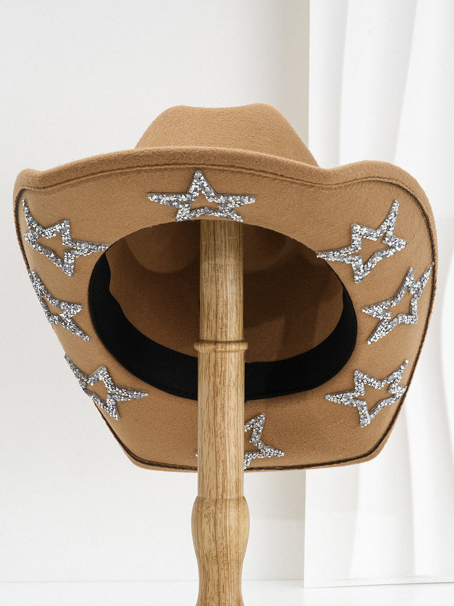 Fashion Retro Diamond Star Western Cowboy Hat