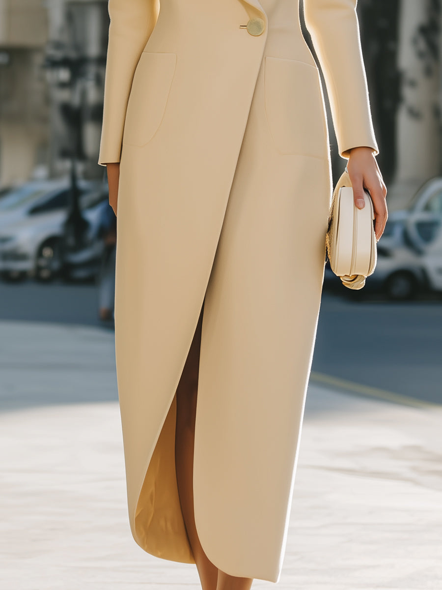 Timeless Beige Long - Line Coat