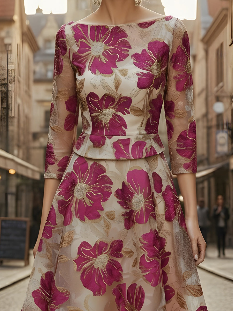 Radiant Bloom High-Low Floral Dress