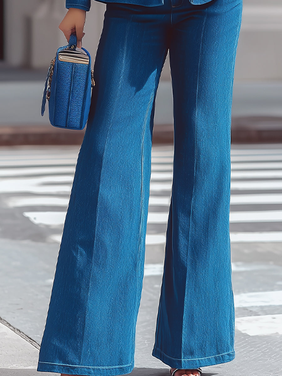 Mooyius Denim Suit, Tailored For Sophistication And Comfort