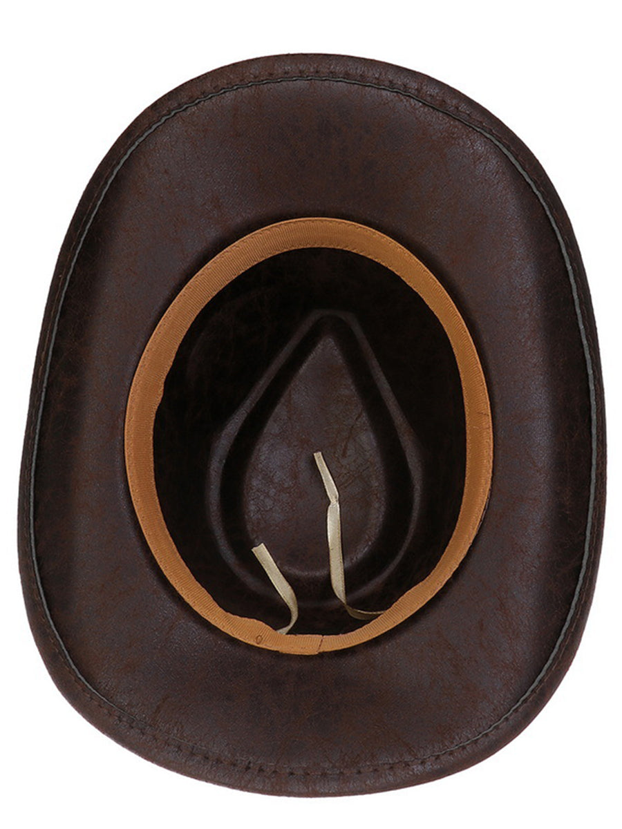 Western Vintage Faux Leather Cracked Cowboy Hat