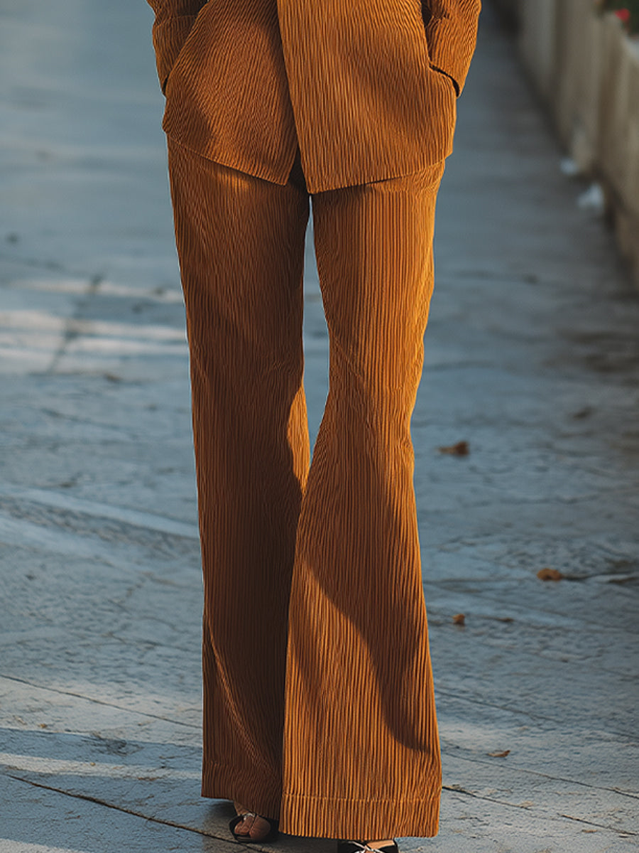 Rust Corduroy Tailored Suit Set