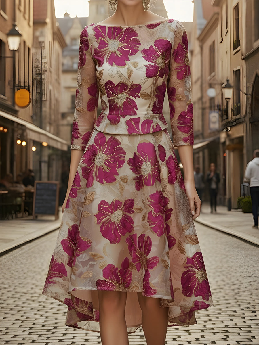 Radiant Bloom High-Low Floral Dress