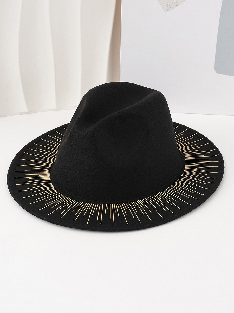 Gilded Print Black Cowboy Hat