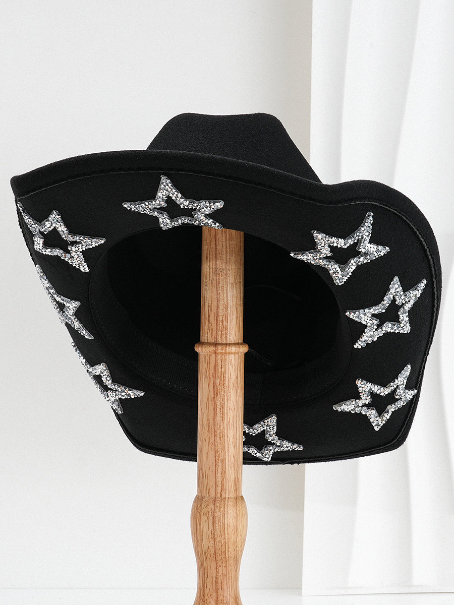 Fashion Retro Diamond Star Western Cowboy Hat