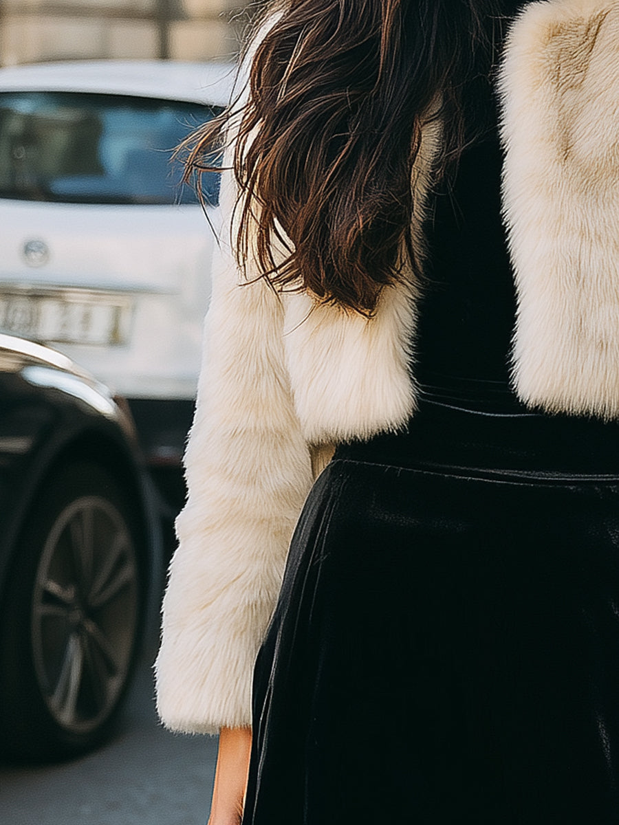 Stylish Faux Fur Cropped Jacket