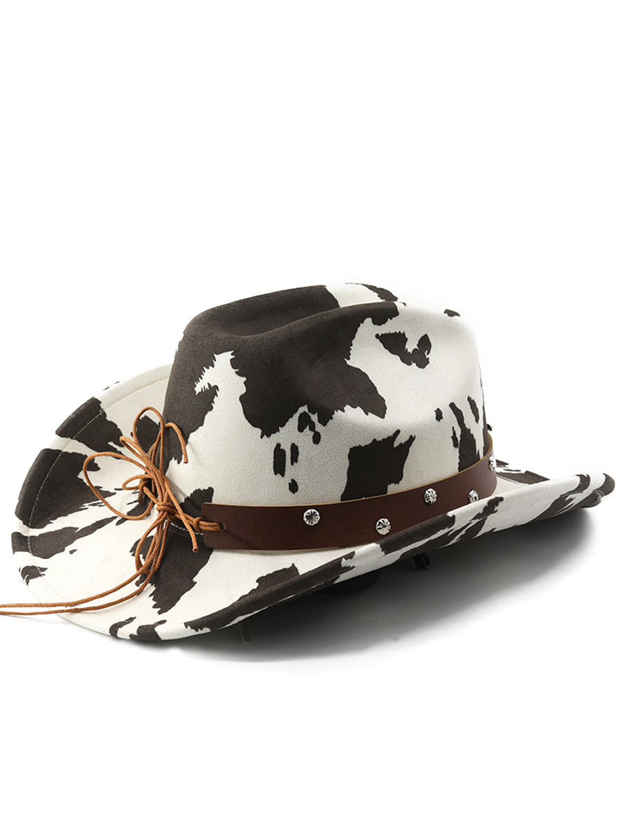 Outdoor Western Style Cow Pattern Cowboy Hat