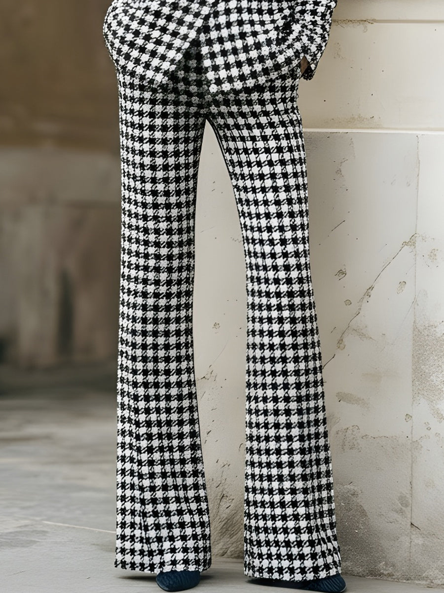 Houndstooth Double-Breasted Pantsuit